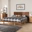 Ash Walnut Finished Wood King Platform Bed with Headboard