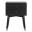 Lyla Black/Silver Transitional 2-Drawer Nightstand