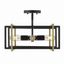 Black and Brass Geometric Semi-Flush Mount Light