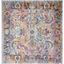 Light Blue Synthetic Floral Motif Square Area Rug