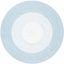 Ivory and Aqua Round Braided Synthetic Area Rug