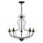 Mini Brass Floral 5-Light Chandelier in Black/Antique Brass