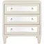 Gray Mirrored 3-Drawer Transitional Chest