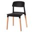 High Black Wood Side Chair with Modern Design