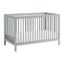 Gray Solid Wood 4-in-1 Convertible Crib with Round Spindles