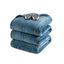 Queen Blue Fleece Reversible Heated Blanket with Controller