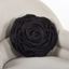 Black Rose Design Round Throw Pillow