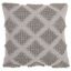 18" Light Gray Cotton Woven Diamond Square Throw Pillow