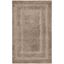 Beige Rectangular Shag Area Rug with Raised Border Design