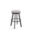 Swice Light Grey Polyester and Black Metal Swivel Counter Stool