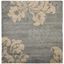 Grey and Beige Floral Shag Square Area Rug