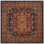 Boho-Chic Blue and Orange High Pile Area Rug