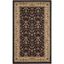 Black Floral Synthetic 4' x 6' Area Rug with Border Embellishment