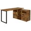 Transitional Antique Nutmeg Wood L-Shape Desk with USB Port