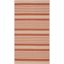 Terracotta and Beige Striped Indoor/Outdoor Area Rug