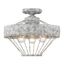 Rustic White and Gold Metal Semi-Flush Ceiling Light