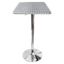 Adjustable Chrome Square Bar Height Table with Swirl Pattern