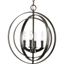 Antique Bronze 4-Light Globe Foyer Pendant