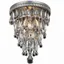 Antique Silver Crystal Flush Mount Light with Royal Cut Trim