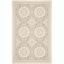 Ivory and Beige Rectangular Synthetic Indoor/Outdoor Area Rug