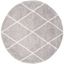 Gray Round Shag Area Rug with Diamond Pattern