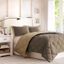 Full Brown and Sand Reversible Microfiber Down Alternative Comforter Set