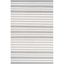 Gray and White Striped Hand-Tufted Wool Kids Rug