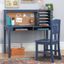 Navy Wooden Kids Computer Desk with Hutch and Chair Set