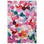 Light Blue and Pink Floral Synthetic Stain-Resistant Area Rug