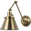 Hinton Nickel Swing Arm Wall Light with Vintage Brass Finish