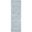 Slate and Ivory Medallion Hand-knotted Runner Rug