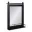 Cates 24" x 31" Rustic Black Wood Wall Mirror with Shelf