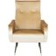 Elicia Transitional Camel Velvet Accent Chair with Gold Cap Legs