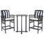 Sunset Terrace Chic Black Eucalyptus 3-Piece Bar Height Bistro Set