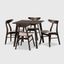 Britte Mid-Century Modern Dark Oak Dining Set with Cream Upholstery