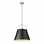 Transitional 18" Matte Black & Brushed Nickel Steel Drum Pendant