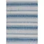 Gray and Navy Striped Synthetic Indoor/Outdoor Rug