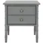 Transitional 2-Drawer Bamboo-Styled Gray Nightstand