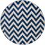 Navy & Beige Hand-Knotted Stripe Synthetic 7' Round Rug