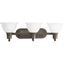 Antique Bronze 3-Light Wall Bracket with Etched Glass Shades