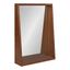 Hutton Mid-Century Modern Walnut Brown Wood Framed Mirror with Shelf