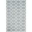 Blue and Ivory Geometric Hand-Tufted Wool Area Rug, 6' x 9'