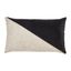 Black and Cream Geometric Velvet Lumbar Pillow Cover