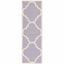 Silver and Ivory Hand-Tufted Wool Geometric Runner Rug