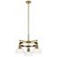 Mini Eastmont Brushed Brass 3-Light Chandelier with Clear Glass Shades