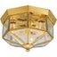 Polished Brass Octagonal Flush Mount with Beveled Glass