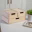 Light Natural Paulownia Wood Stackable Storage Boxes with Drawers, Set of 3