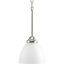 Elegant Brushed Nickel Mini-Pendant with Etched Glass Shade