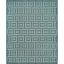 Cream-Turquoise Rectangular Geometric Synthetic Area Rug 8' x 11'2"