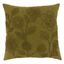 Medium Olive Embroidered Floral Square Throw Pillow